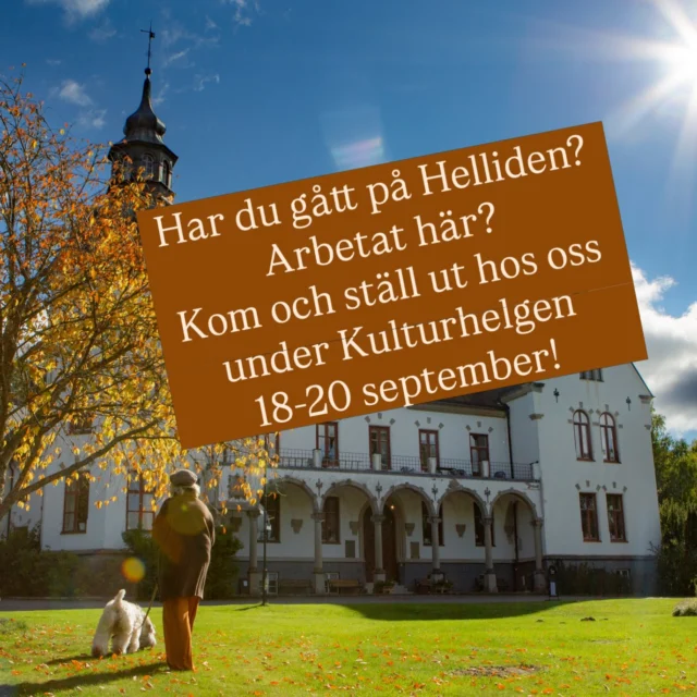 Även i år tänkte vi ha en Helliden Alumni/personalutställning under kulturhelgen 2026! Vi bjuder in alla som arbetar på Helliden samt tidigare deltagare. Du som vill vara med och ställa ut är varmt välkommen, och ditt medie/konstform kan vara nästan vad som helst! En låttext, ett bromsterarrangemang, betonggutning, keramik, konst, textil, fotografi, text eller smycken. Det vore fint att få visa på hela Hellidens bredd och vad vi gemensamt har för Kreativa krafter! 
För mer info och anmälan hör av dig till ylva@skolahelliden.se senast den 14 september.